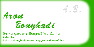 aron bonyhadi business card